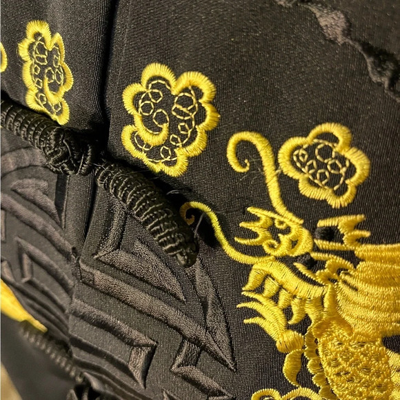 Vintage Chinese Dragon Embroidered Smoking Jacket MiMi Mandarin Unisex, XXL - Picture 4 of 8